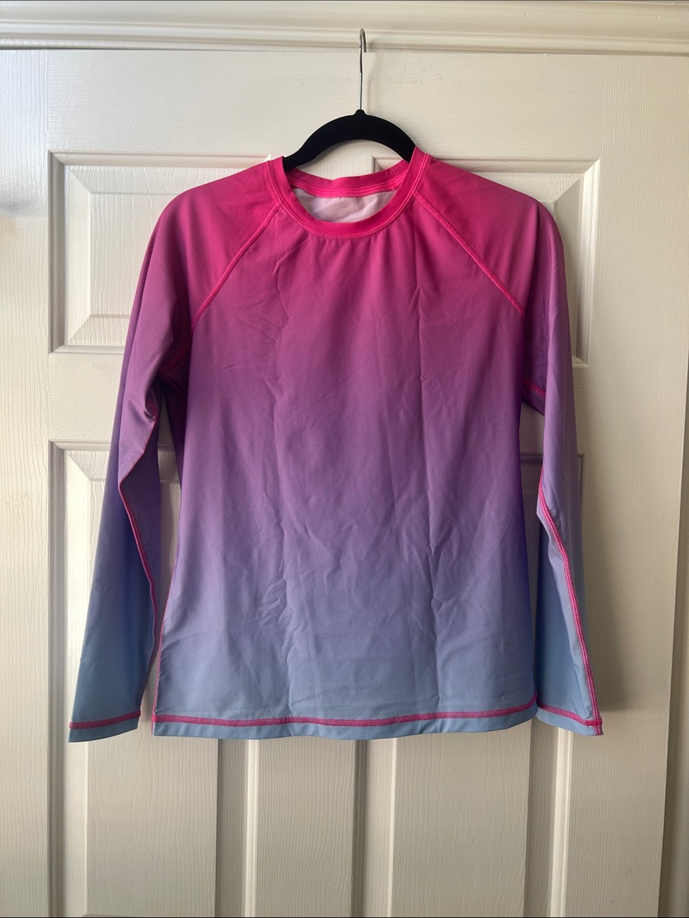 J. Crew Ombre Long-Sleeve Swim Top - Pink to Lavender